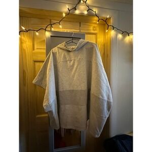 Simply Noelle Womens Gray Hooded Poncho Sweatshirt Cape Top XS 4-6 Heathered